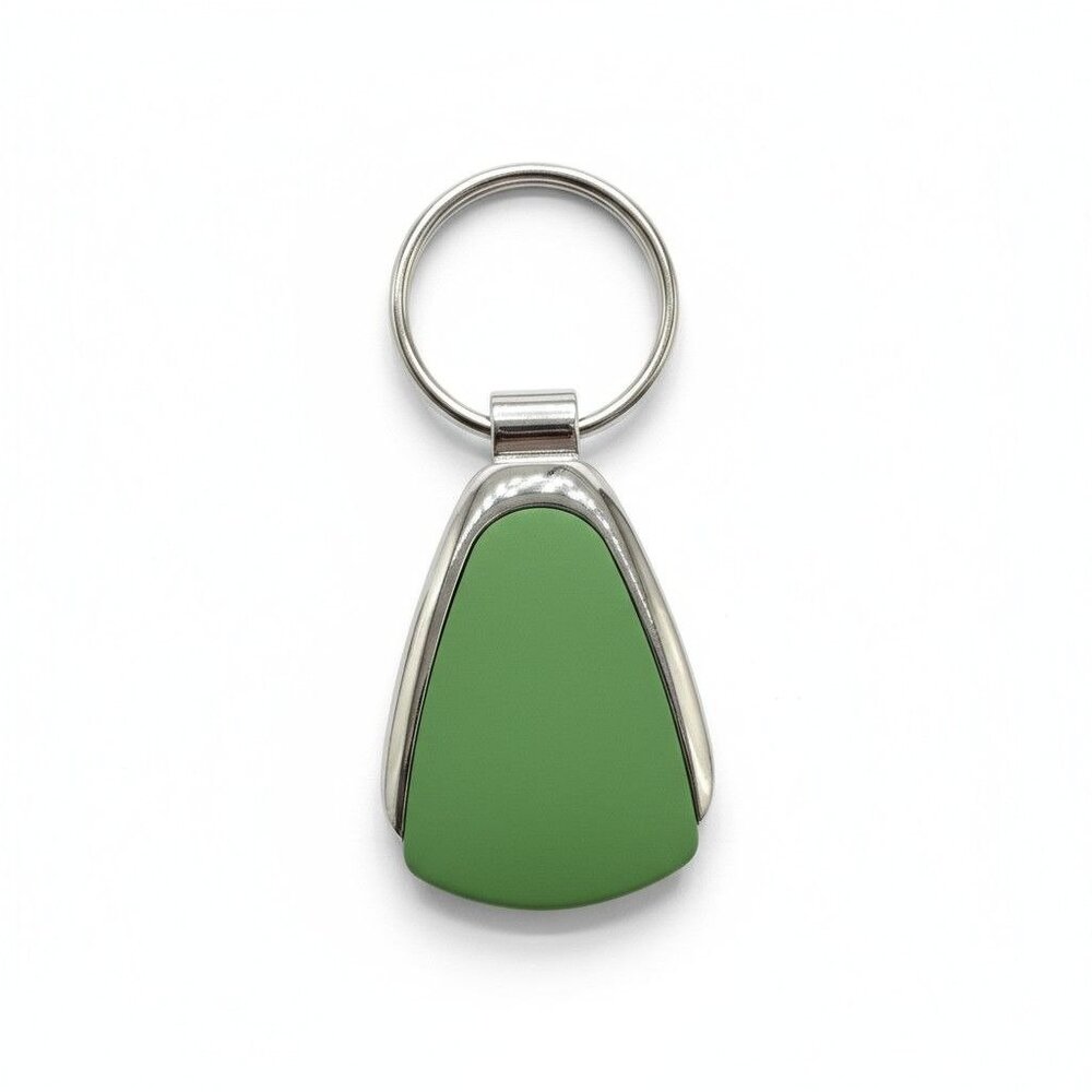 Sleek Metal Green Accent Keychain Accessory Professional Minimalist Design